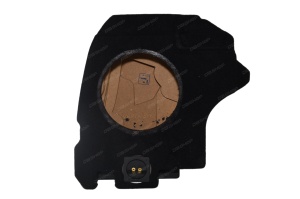 Короб стелс для сабвуфера на Lada Vesta SW (10", версия 3, в левое крыло, черный)